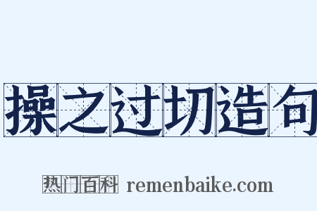操之过切造句是什么意思的图片
